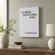 Black And White Christian Scripture Wall Art Set, Love Bible Verse Prints - Format: Stretched Canvas