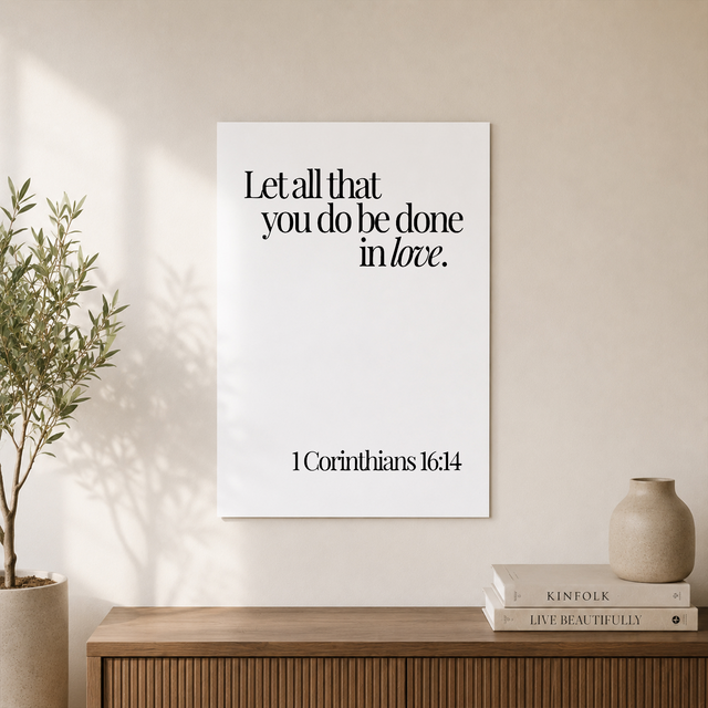 Black And White Christian Scripture Wall Art Set, Love Bible Verse Prints - Format: Unframed Paper Poster