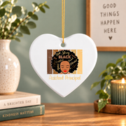 Black Assistant Principal Appreciation Glass Ornament - Material: Heart Ceramic Ornament