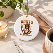 Black History Boots On The Ground Cowgirl Glass Ornament - Material: Circle Ceramic Ornament