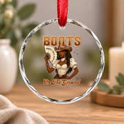 Black History Boots On The Ground Cowgirl Glass Ornament - Material: Circle Glass Ornament