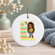 Black History Month African American Keepsake Glass Ornament - Material: Circle Ceramic Ornament