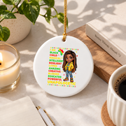 Black History Month African American Keepsake Glass Ornament - Material: Circle Ceramic Ornament