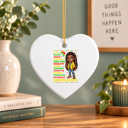 Black History Month African American Keepsake Glass Ornament - Material: Heart Ceramic Ornament
