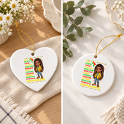 Black History Month African American Keepsake Glass Ornament - Material: Heart Ceramic Ornament