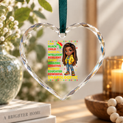 Black History Month African American Keepsake Glass Ornament - Material: Heart Glass Ornament