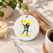 Black History Month African American Men Glass Ornament - Material: Circle Ceramic Ornament