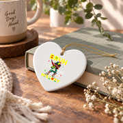 Black History Month African American Men Glass Ornament - Material: Heart Ceramic Ornament
