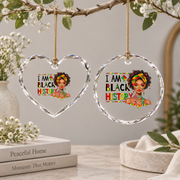 Black History Month African American Woman Glass Ornament - Material: Heart Glass Ornament