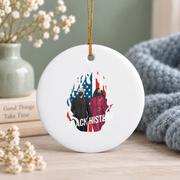 Black History Month Inspirational Leader Glass Ornament - Material: Circle Ceramic Ornament