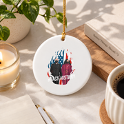 Black History Month Inspirational Leader Glass Ornament - Material: Circle Ceramic Ornament