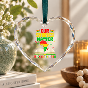 Black History Month Our Stories Matter Glass Ornament - Material: Heart Glass Ornament