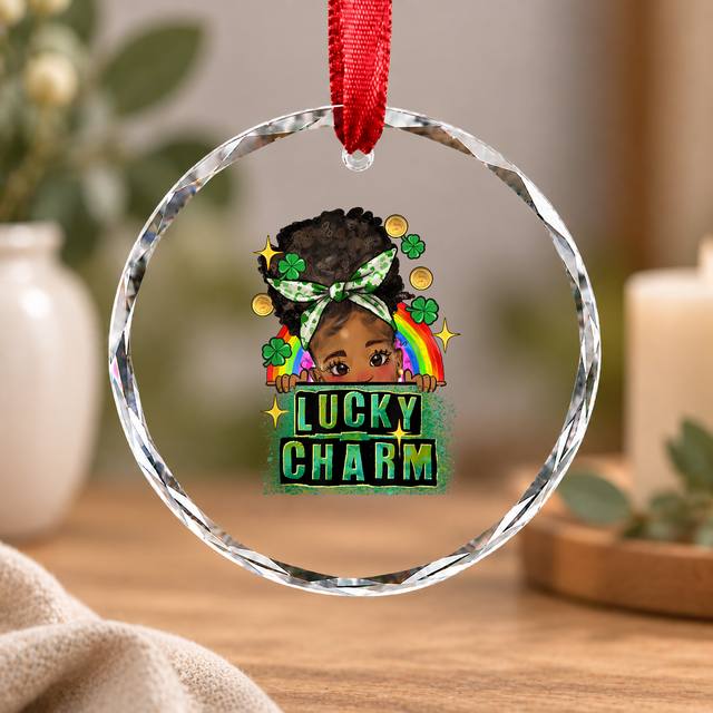 Black Irish African American Heritage Glass Ornament - Material: Circle Glass Ornament
