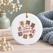 Black Leader Power Inspirational Glass Ornament - Material: Circle Ceramic Ornament