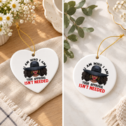 Black Queen Afro Beauty Gift Glass Ornament - Material: Heart Ceramic Ornament