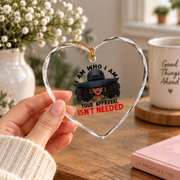 Black Queen Afro Beauty Gift Glass Ornament - Material: Heart Glass Ornament