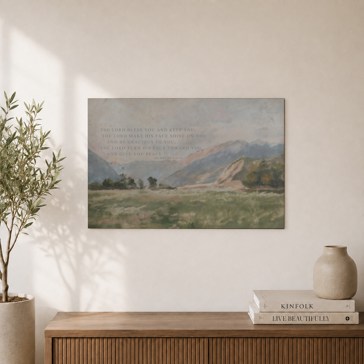 Bless The Lord Christian Wall Art, Vintage Bible Verse Scripture Poster - Format: Unframed Paper Poster