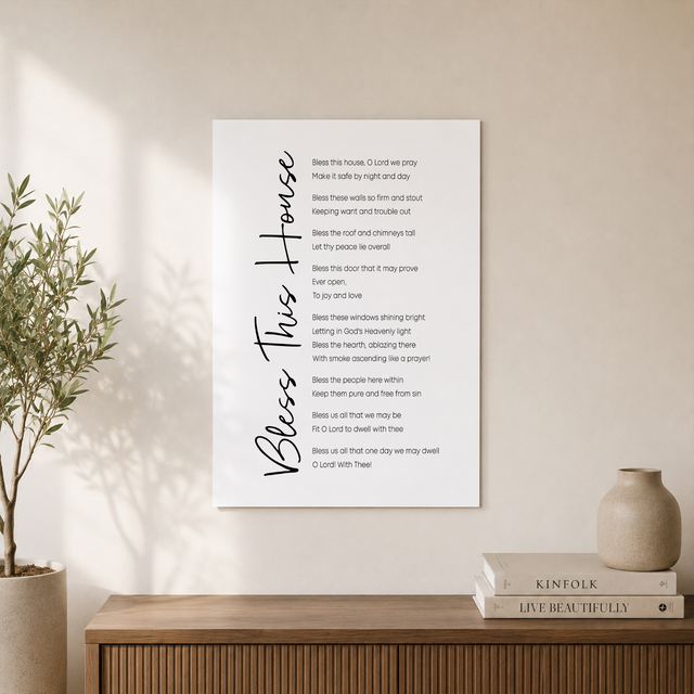 Bless This House Christian Wall Art, Prayer Poem Scripture Poster - Format: Unframed Paper Poster