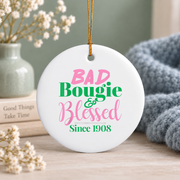 Blessed Christian Pearl Faith Glass Ornament - Material: Circle Ceramic Ornament