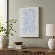 Blue and White Christian Poster Bible Verse Print Beachy Apartment Decor Preppy Coastal Wall Art - Format: Stretched Canvas