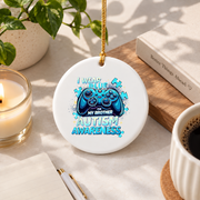 Blue Autism Awareness Game Lover Ornament Glass Ornament - Material: Circle Ceramic Ornament