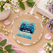Blue Autism Awareness Game Lover Ornament Glass Ornament - Material: Circle Glass Ornament
