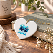 Blue Autism Awareness Game Lover Ornament Glass Ornament - Material: Heart Ceramic Ornament