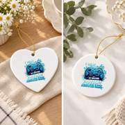 Blue Autism Awareness Game Lover Ornament Glass Ornament - Material: Heart Ceramic Ornament