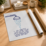 Blue Bible Verse Bathroom Wall Art Set, Modern Psalm 51 Prints - Format: Rolled Canvas