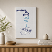 Blue Bible Verse Bathroom Wall Art Set, Modern Psalm 51 Prints - Format: Stretched Canvas