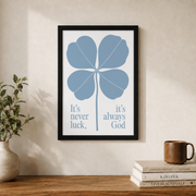 Blue Christian Wall Art Print, Bible Verse Wall Art, Light Blue Scripture Aesthetic Dorm Room Decor, Biblical Quote Poster Wall Art, Modern Wall Decor, 8x12 UNFRAMED - Format: Black Framed Poster