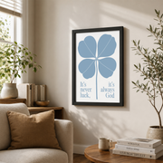 Blue Christian Wall Art Print, Bible Verse Wall Art, Light Blue Scripture Aesthetic Dorm Room Decor, Biblical Quote Poster Wall Art, Modern Wall Decor, 8x12 UNFRAMED - Format: Black Framed Poster