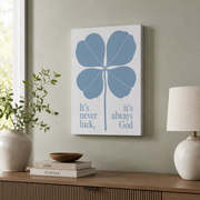 Blue Christian Wall Art Print, Bible Verse Wall Art, Light Blue Scripture Aesthetic Dorm Room Decor, Biblical Quote Poster Wall Art, Modern Wall Decor, 8x12 UNFRAMED - Format: Stretched Canvas