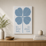 Blue Christian Wall Art Print, Bible Verse Wall Art, Light Blue Scripture Aesthetic Dorm Room Decor, Biblical Quote Poster Wall Art, Modern Wall Decor, 8x12 UNFRAMED - Format: Stretched Canvas
