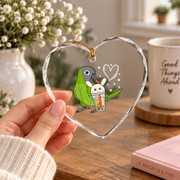 Boba Tea Parrot Dusky Headed Conure Glass Ornament - Material: Heart Glass Ornament