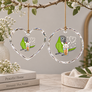 Boba Tea Parrot Dusky Headed Conure Glass Ornament - Material: Heart Glass Ornament