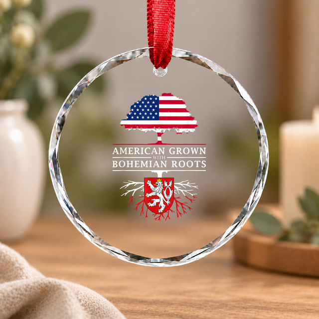 Bohemian Roots American Heritage Glass Ornament - Material: Circle Glass Ornament