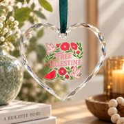 Boho Flower Watermelon Artistic Glass Ornament - Material: Heart Glass Ornament