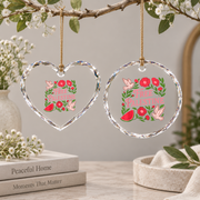 Boho Flower Watermelon Artistic Glass Ornament - Material: Heart Glass Ornament
