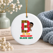 Brilliant Black History Month Celebration Glass Ornament - Material: Circle Ceramic Ornament