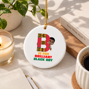 Brilliant Black History Month Celebration Glass Ornament - Material: Circle Ceramic Ornament