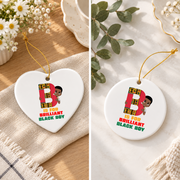 Brilliant Black History Month Celebration Glass Ornament - Material: Heart Ceramic Ornament