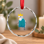 Budgie Bird Parakeet Owner Gift Glass Ornament - Material: Circle Glass Ornament