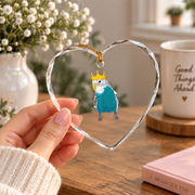 Budgie Bird Parakeet Owner Gift Glass Ornament - Material: Heart Glass Ornament