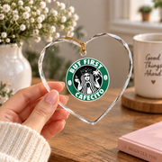 But First Cafecito Latino Coffee Lover Morning Drink Gift Glass Ornament - Material: Heart Glass Ornament
