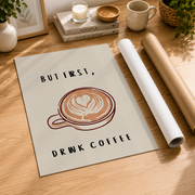 Cafecito Coffee Wall Art Spanish Minimalist Poster Kitchen Coffee Decor Trendy Digital Print Unframed - Format: Rolled Canvas