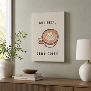 Cafecito Coffee Wall Art Spanish Minimalist Poster Kitchen Coffee Decor Trendy Digital Print Unframed - Format: Stretched Canvas