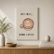 Cafecito Coffee Wall Art Spanish Minimalist Poster Kitchen Coffee Decor Trendy Digital Print Unframed - Format: Stretched Canvas