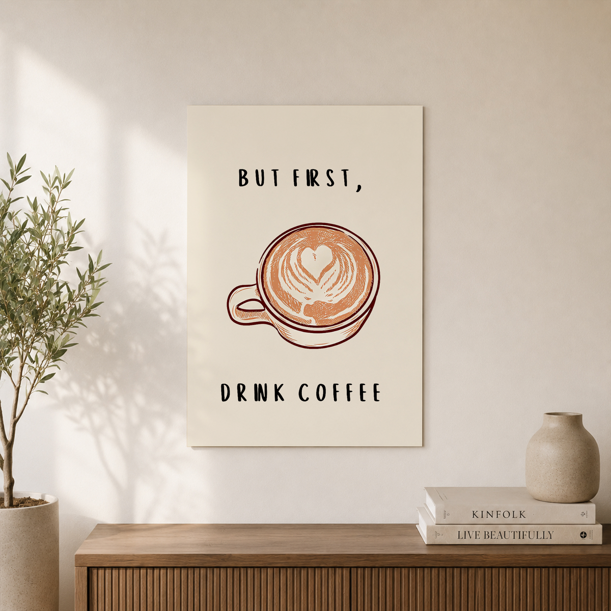 Cafecito Coffee Wall Art Spanish Minimalist Poster Kitchen Coffee Decor Trendy Digital Print Unframed - Format: Unframed Paper Poster