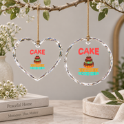 Cake Is Always A Good Idea Sweet Baking Lover Gift Kitchen Decor Glass Ornament - Material: Heart Glass Ornament